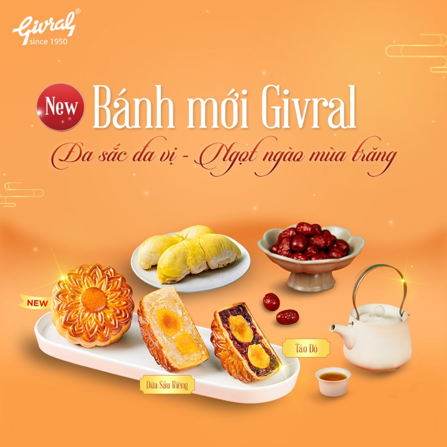 BÁNH TRUNG THU GIVRAL MỚI : ĐA SẮC ĐA VỊ - NGỌT NGÀO MÙA TRĂNG